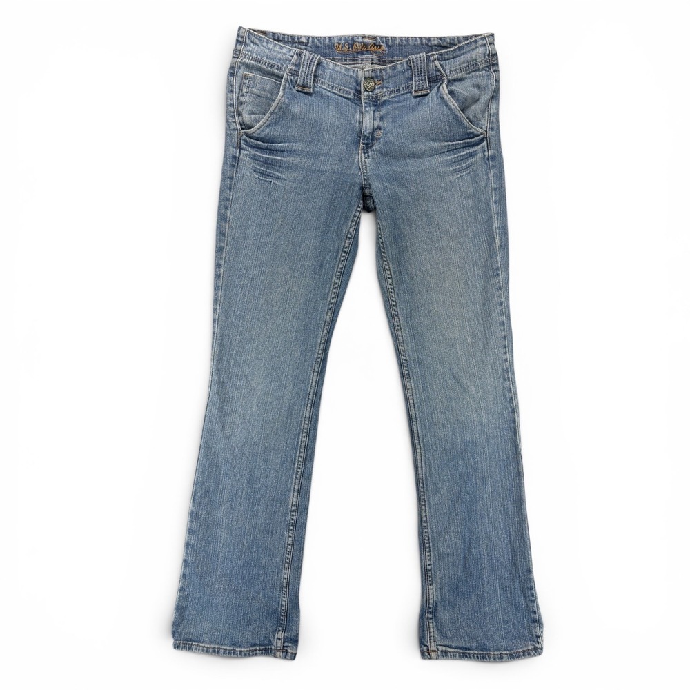 VTG Y2K US Polo Assn Low Rise Flap Pocket Jeans Womens 11/12 Fits 30x31 Stretch